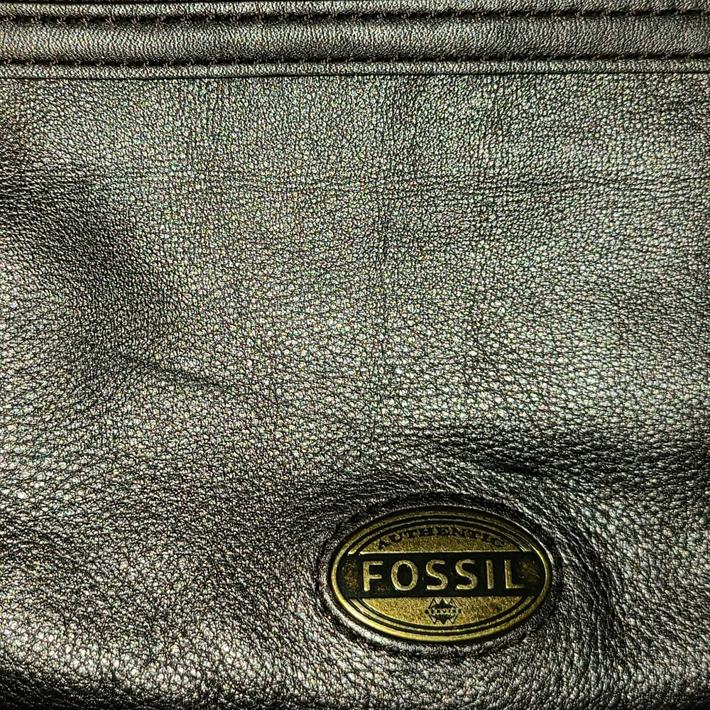 Fossil metallic cowhide leather crossbody bag - Picture 7 of 8